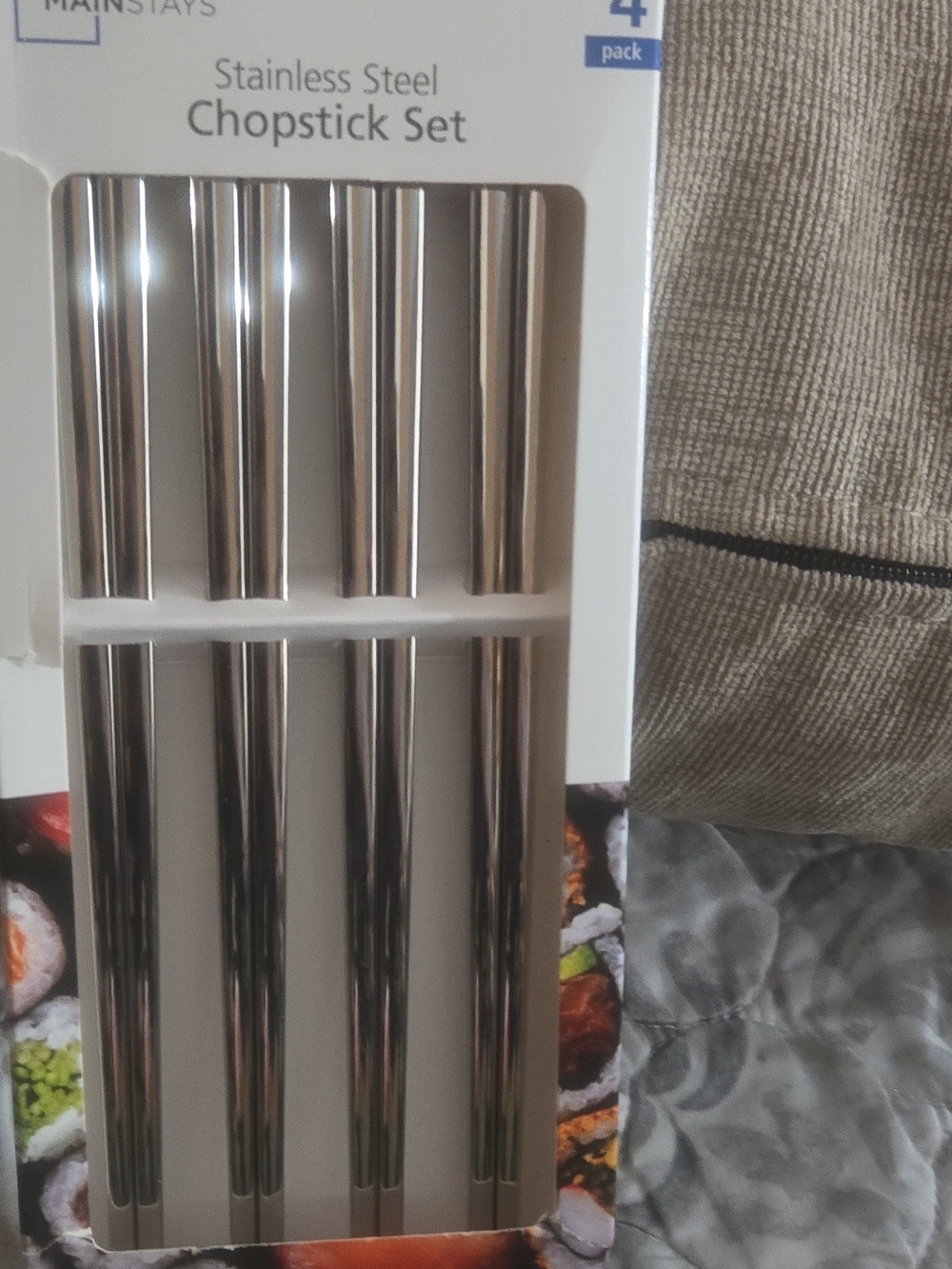 Mainstays Stainless Steel Chopstick Set - Silver